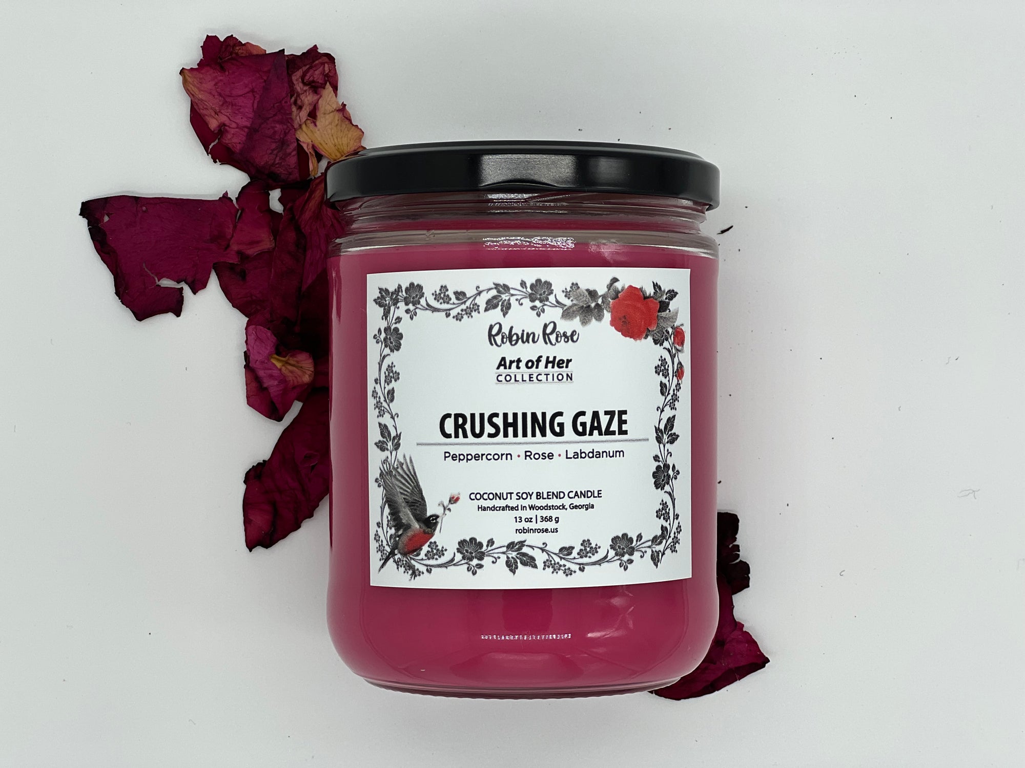 pink rose scented candle 