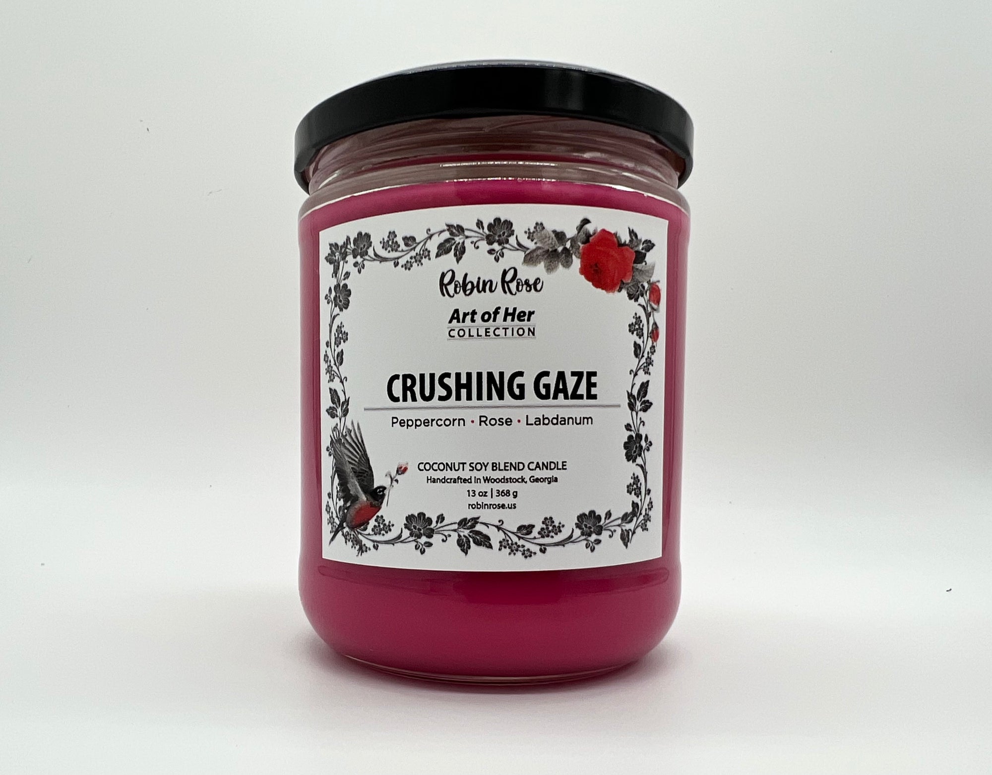 pink rose scented candle